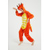 Onesie Kigurumi Oranžais Dinozaurs