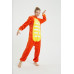 Onesie Kigurumi Oranžais Dinozaurs